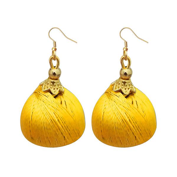Jeweljunk Gold Plated Yellow Thread Earrings - 1309073D