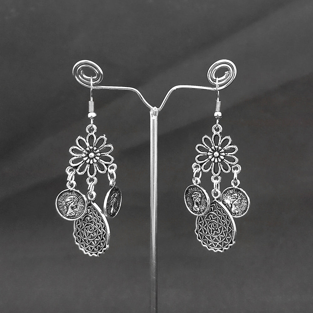 Jeweljunk Silver Plated Design Dangler earrings