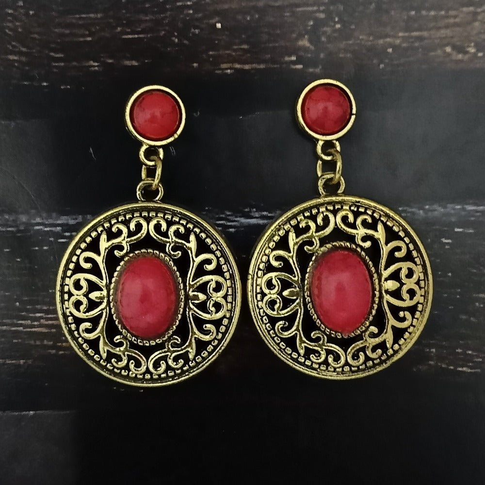 Urthn Gold Plated Beads Dangler Earrings