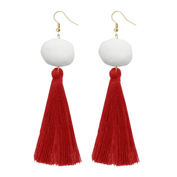 Jeweljunk Red Thread Gold Plated Earrings - 1310966C