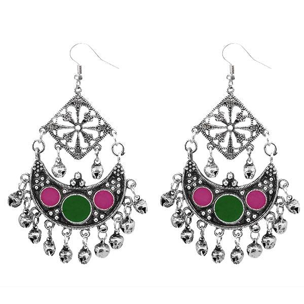 Jeweljunk Black Oxidised Plated Afghani Earrings - 1311034L