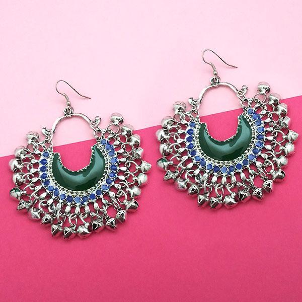 Jeweljunk Green Meenakari Afghani Earrings - 1311053M