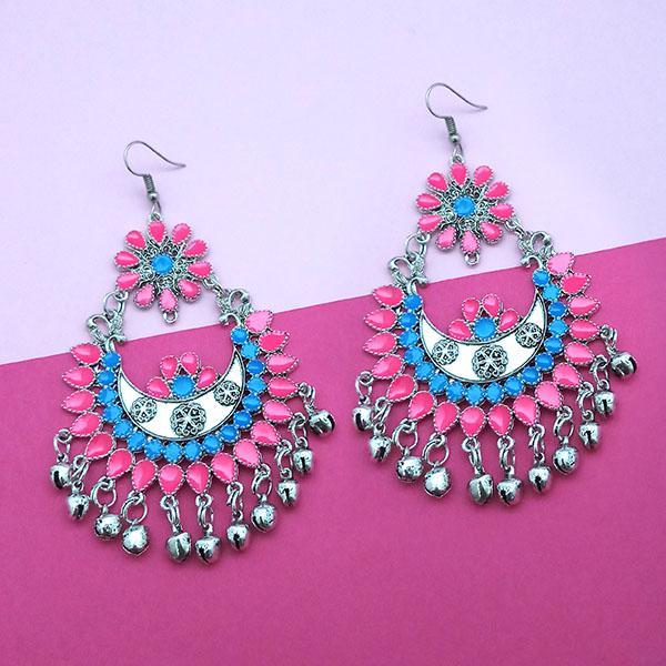 Jeweljunk Pink Meenakari Afghani Earrings - 1311054R