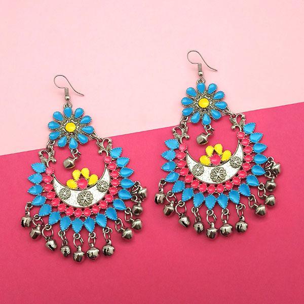 Jeweljunk Blue Meenakari Afghani Earrings - 1311054S