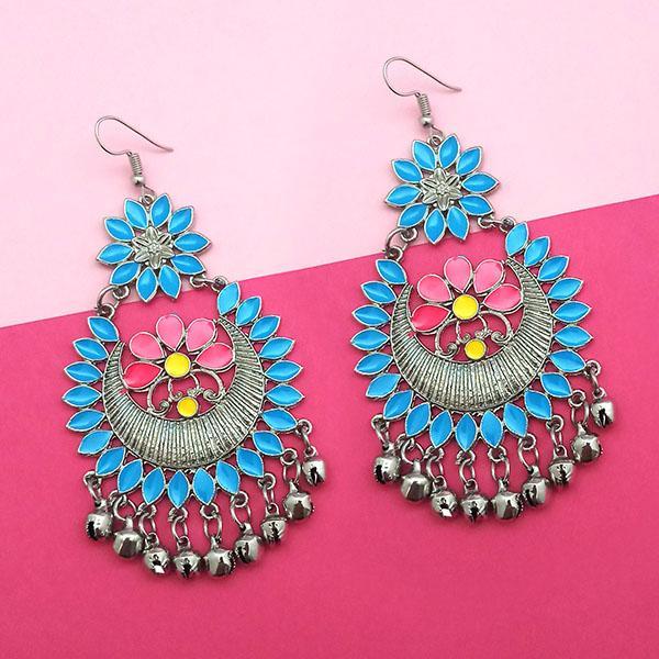 Jeweljunk Blue Meenakari Afghani Earrings - 1311056M