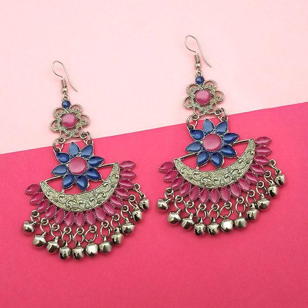 Jeweljunk Pink Meenakari Afghani Earrings - 1311057M