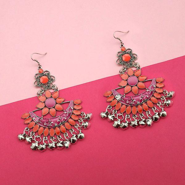 Jeweljunk Orange Meenakari Afghani Earrings - 1311057P