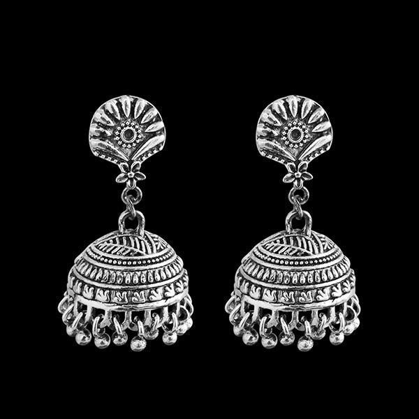 Jeweljunk Silver Plated Jhumki Earrings - 1311286