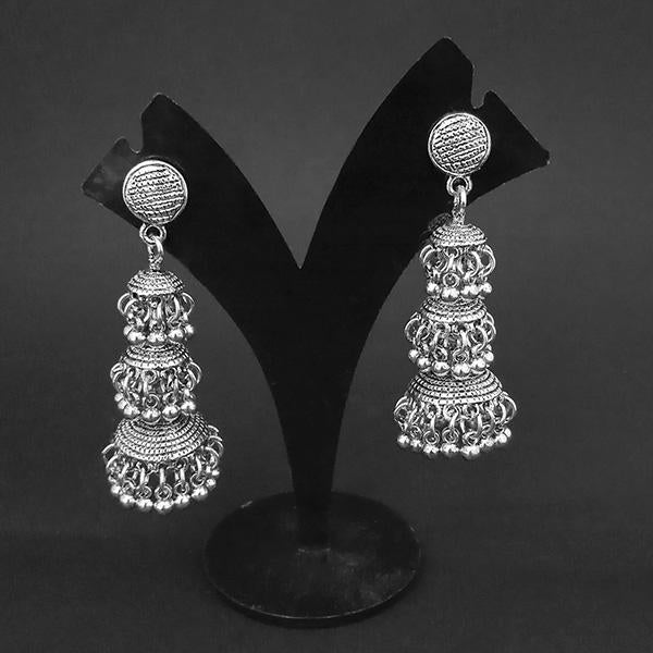 Jeweljunk Oxidised Beads Jhumki Earrings - 1311288