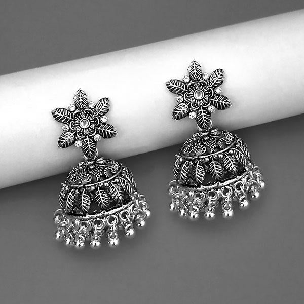Jeweljunk Oxidised Plated Jhumki Earrings - 1311573A