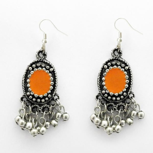 Jeweljunk Rhodium Plated Meenakari Afghani Earrings - 1312415B