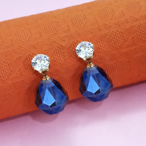 Kriaa Gold Plated White Austrian Stone Stud Earrings - 1312878E