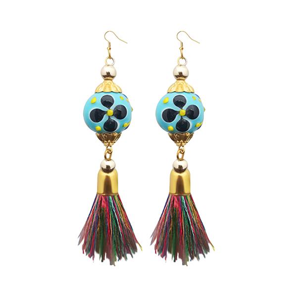 Jeweljunk Multi Thread Gold Plated Tassel Earrings - 1313312C
