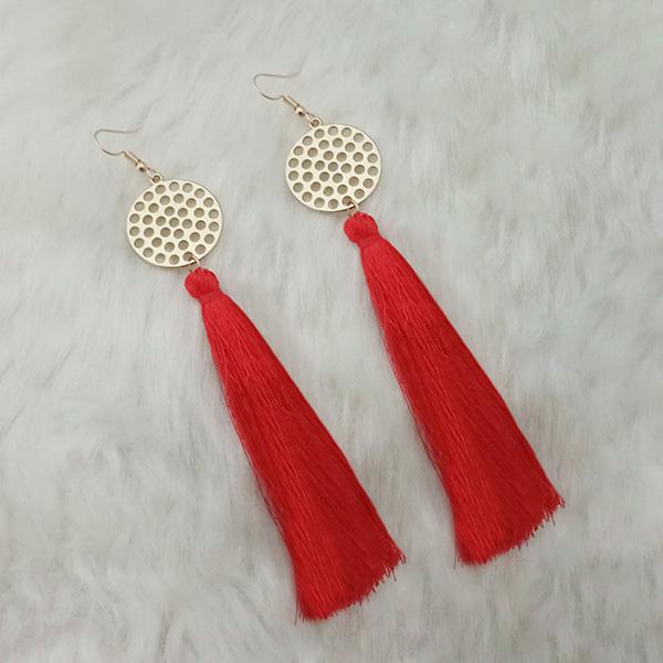 Jeweljunk Red Gold Plated Plated Tassel Earrings - 1313325A