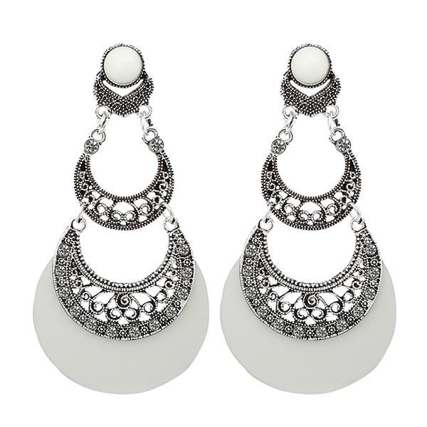Urthn White Stone Acrylic Dangler Earrings - 1314013E