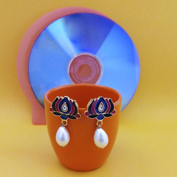 Urthn Fashions Pink Meenakari Earrings - 1314401A