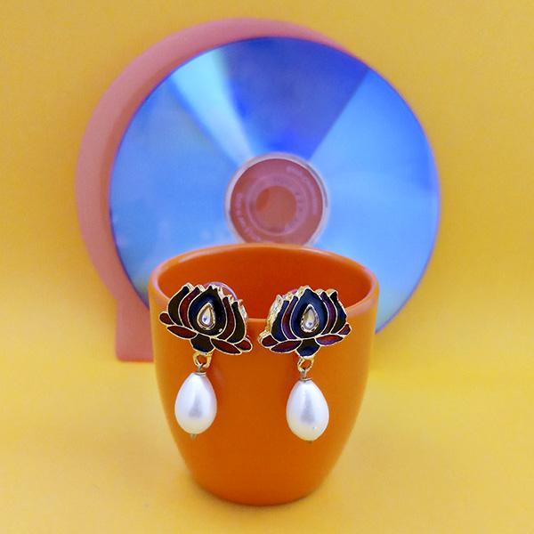 Urthn Fashions Blue Meenakari Earrings - 1314401C