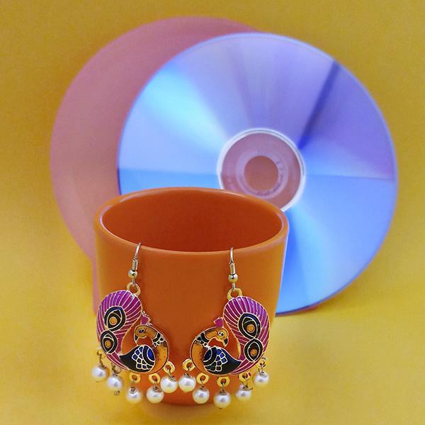 Urthn Fashions Pink Meenakari Earrings - 1314405C