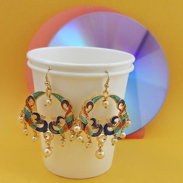 Urthn Fashions Blue Meenakari Earrings - 1314406A