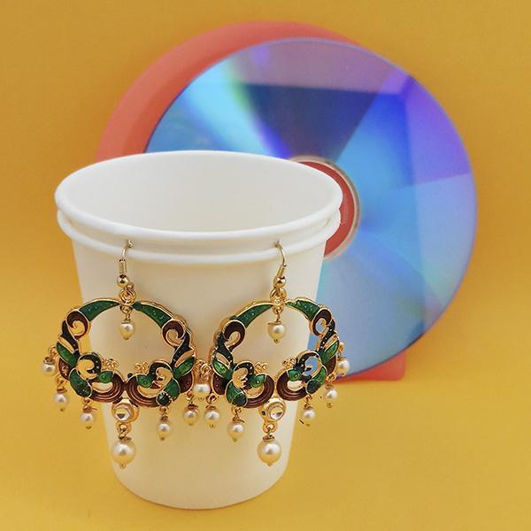 Urthn Fashions Green Meenakari Earrings - 1314406C