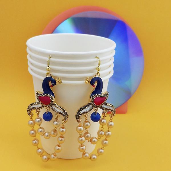 Urthn Fashions Blue Meenakari Peacock Earrings - 1314413C