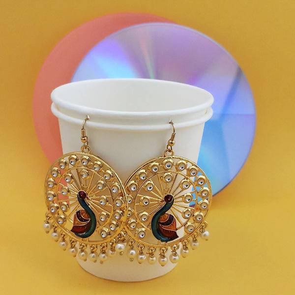 Urthn Fashions Blue Meenakari Peacock Earrings - 1314414A