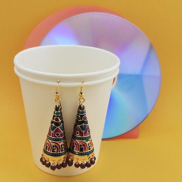 Urthn Fashions Blue Meenakari Earrings - 1314420A