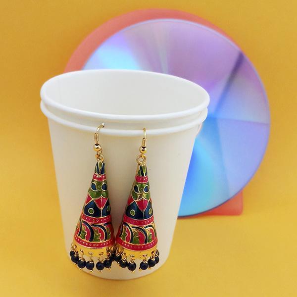 Urthn Fashions Green Meenakari Earrings - 1314420I