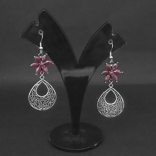 Jewljunk Oxidised Stone Dangler Earrings - 1314554C