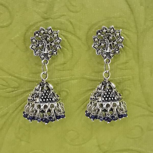 Jeweljunk Oxidised Beads Jhumki Earrings - 1314592B