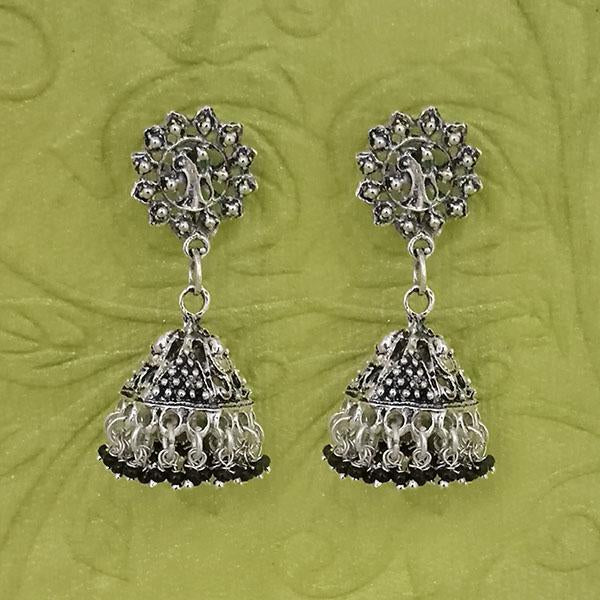Jeweljunk Oxidised Beads Jhumki Earrings - 1314592D