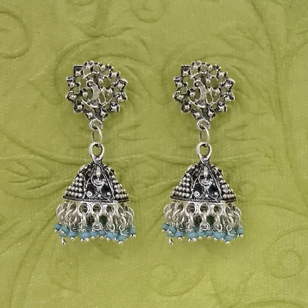 Jeweljunk Oxidised Beads Jhumki Earrings - 1314592F