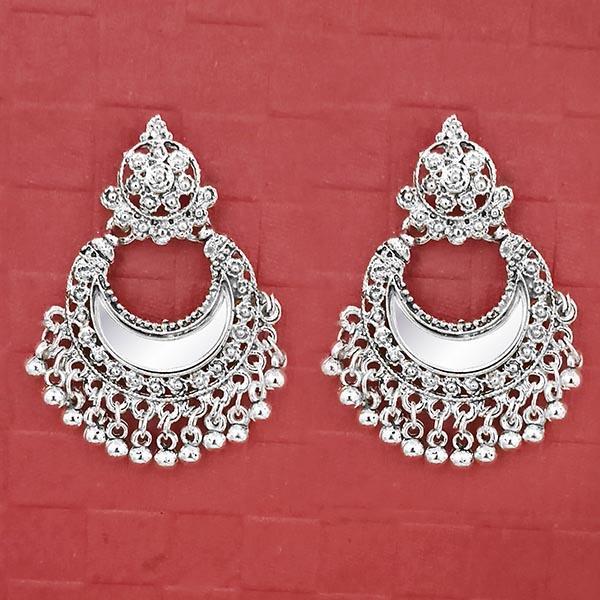 Jeweljunk Silver Plated Mirror Dangler Earrings - 1314731