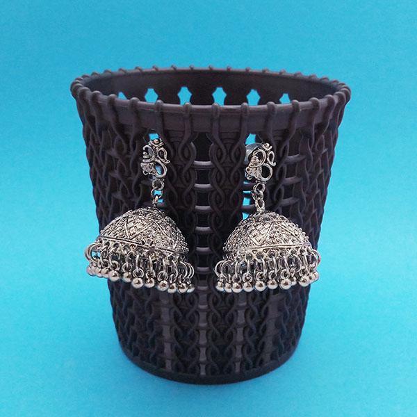 Jeweljunk Oxidised Plated Jhumki Earrings 1314849