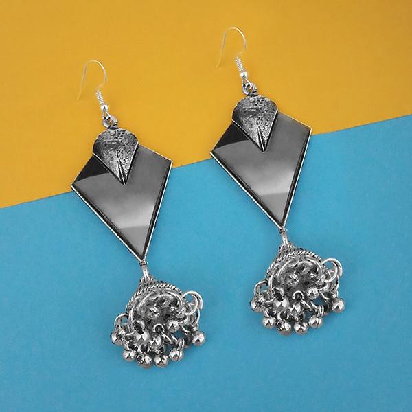 Tip Top Fashions Oxidised Plated Mirror Jhumki Earrings - 1314946
