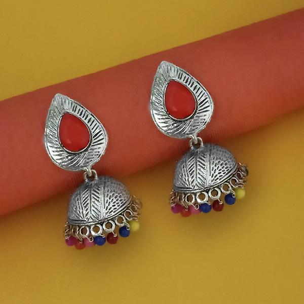 Jeweljunk Multicolor Beads Rhodium Plated jhumki Earrings - 1315336A