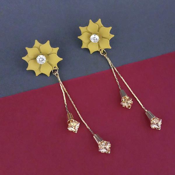 Urthn Gold Plated Floral Dangler Earrings - 1315704C