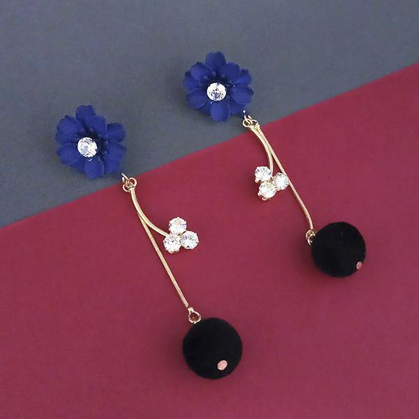 Urthn Blue Floral Austrian Stone Dangler Earrings - 1315708A