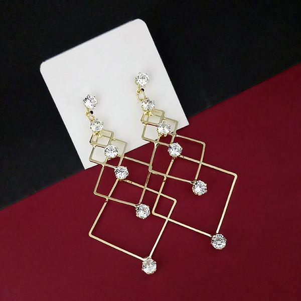 Urthn White Austrian Stone Gold Plated Dangler Earrings - 1315816