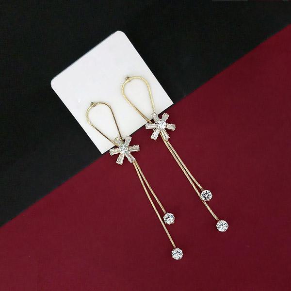 Urthn AD Stone Gold Plated Dangler Earrings - 1315819