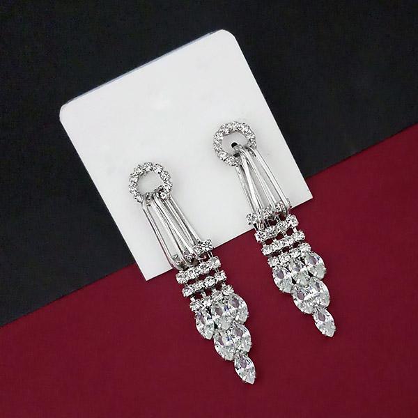 Urthn Silver Plated AD Stone Dangler Earrings - 1315848B