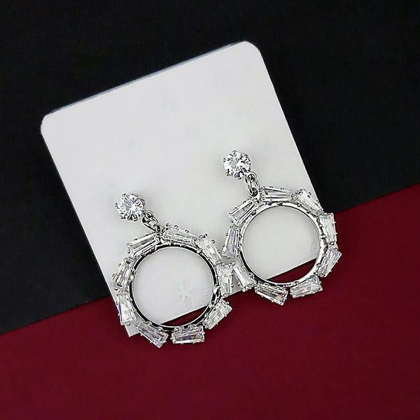 Urthn Silver Plated AD Stone Dangler Earrings - 1315850B