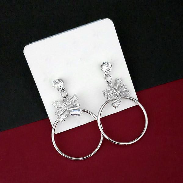 Urthn AD Stone Silver Plated Dangler Earrings - 1315870