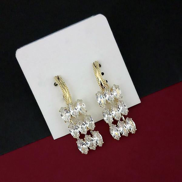 Urthn AD Stone Gold Plated Dangler Earrings - 1315882