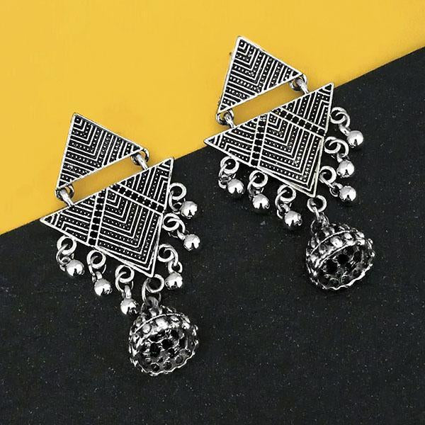 Jeweljunk Oxidised Plated Jhumki Earrings - 1316217B