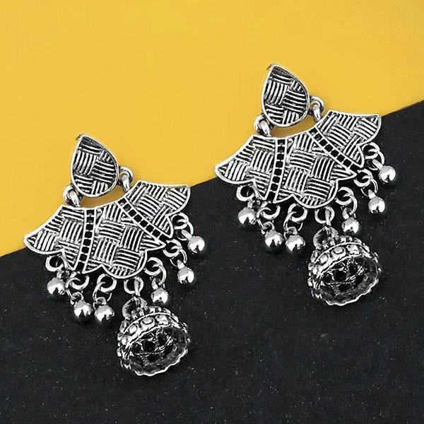 Jeweljunk Oxidised Plated Jhumki Earrings - 1316218B