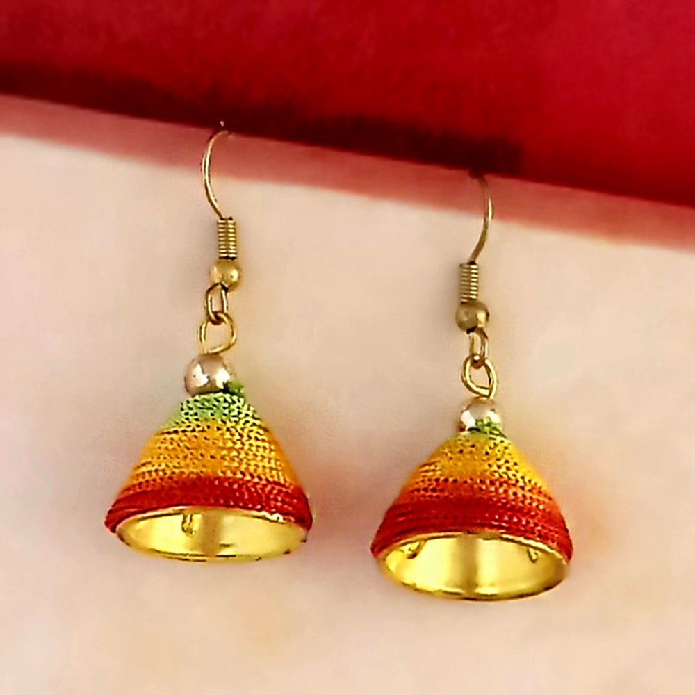 Jeweljunk Multi Gold Plated Thread Earrings