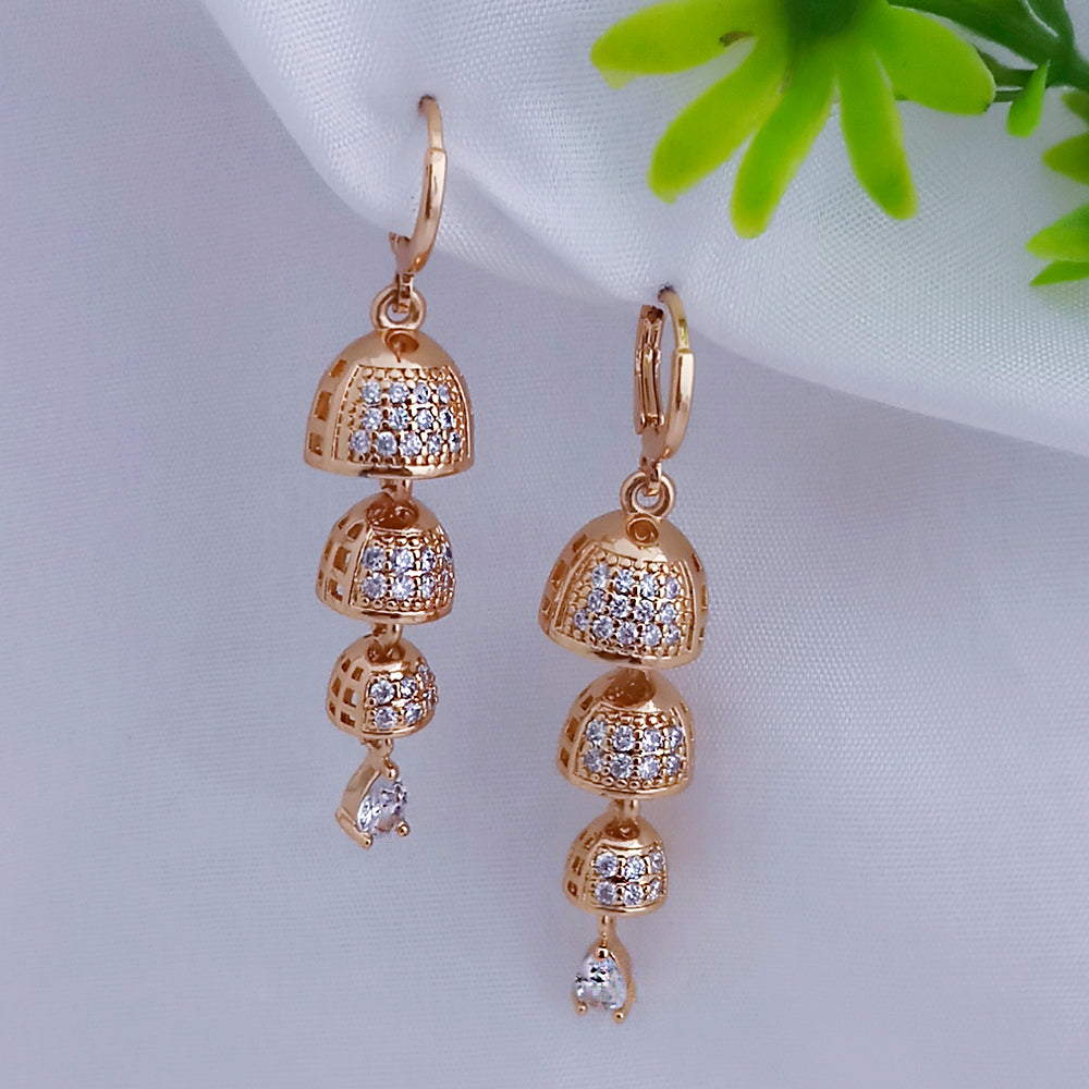 JB Arts Gold Plated AD Stone Jhumki Earrings