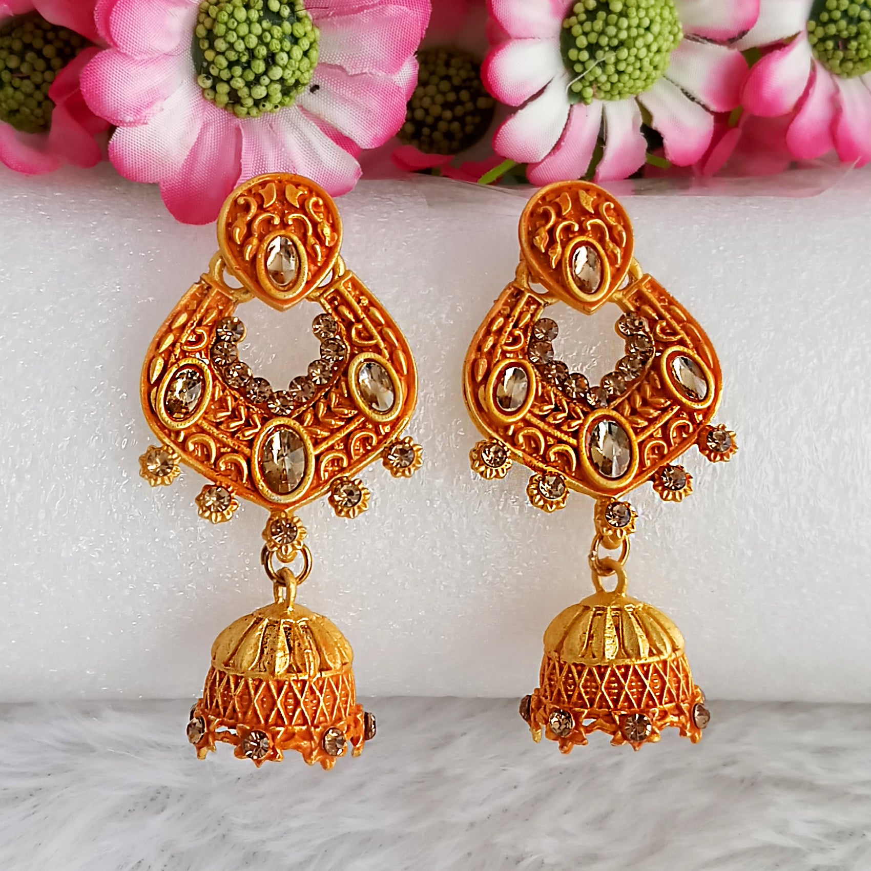 Amina Creation Gold Plated Meenakari Dangler Earrings Assorted Color