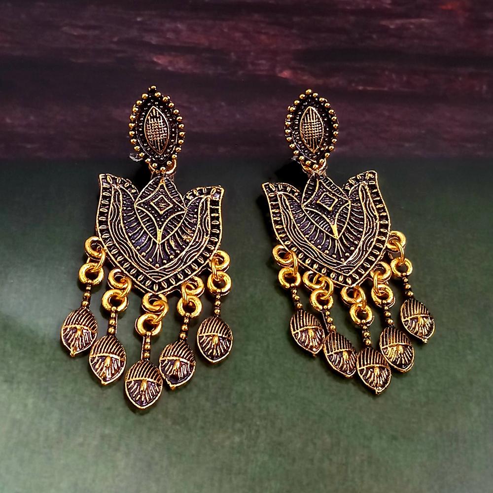 Woma Gold Plated Dangler Earrings - 1318212A